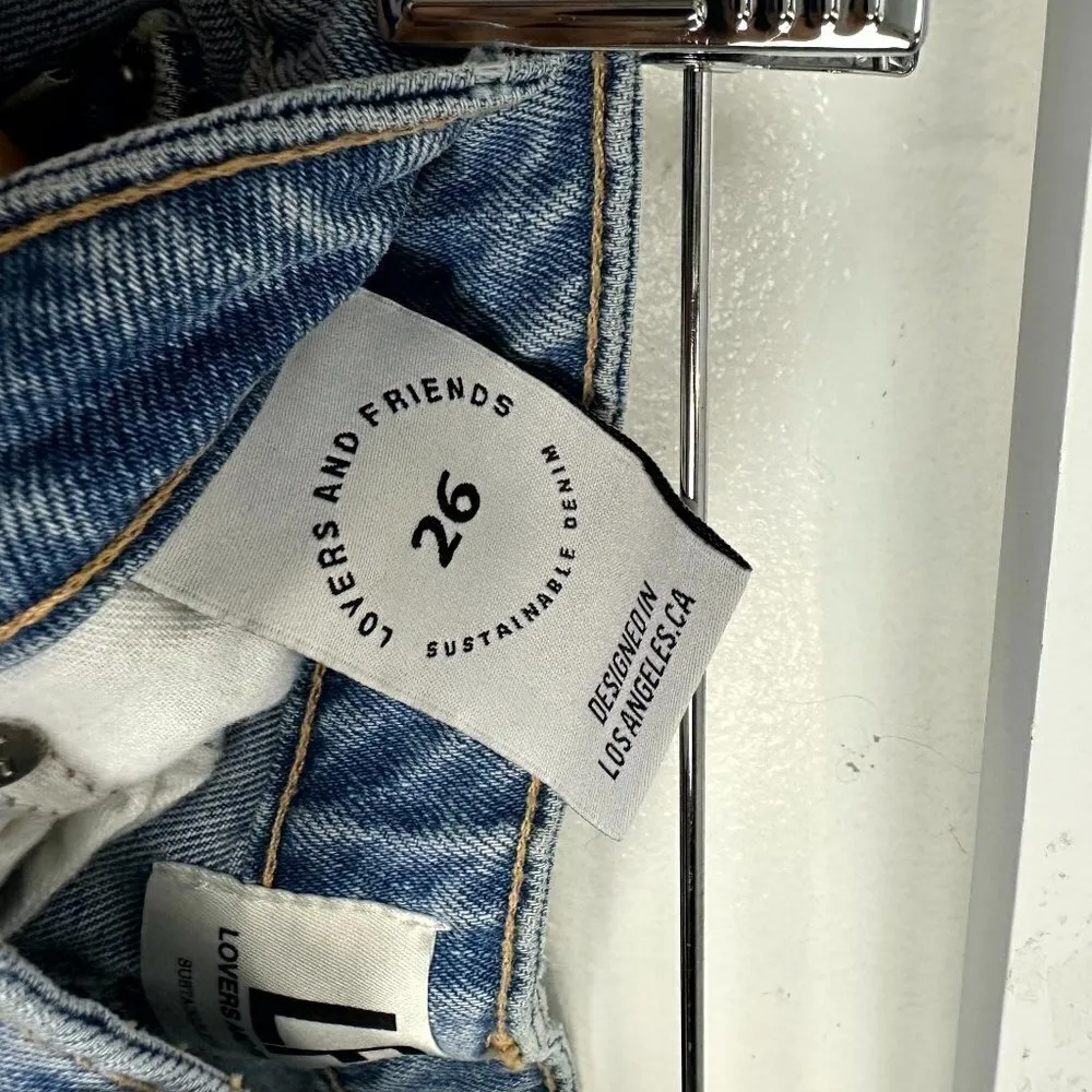 LOVERS AND FRIENDS Reece High Rise Slim Straight in Wash Robertson Size US 26 - Image 8