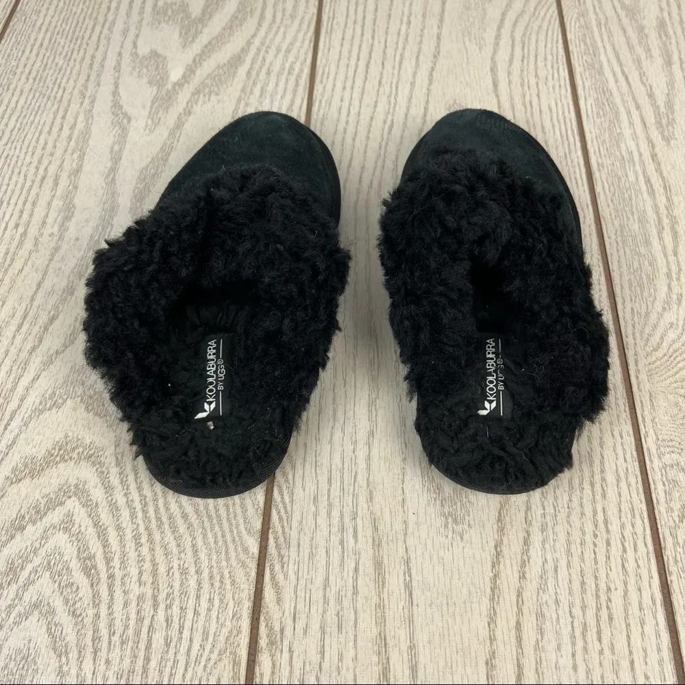 Koolaburra by UGG Milo Scuff Furry Slide on Slipper Shoe US5 Black Suede $60 - Image 6