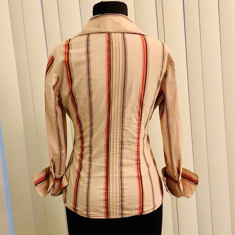 City Streets striped button down cotton shirt. EUC - Image 3