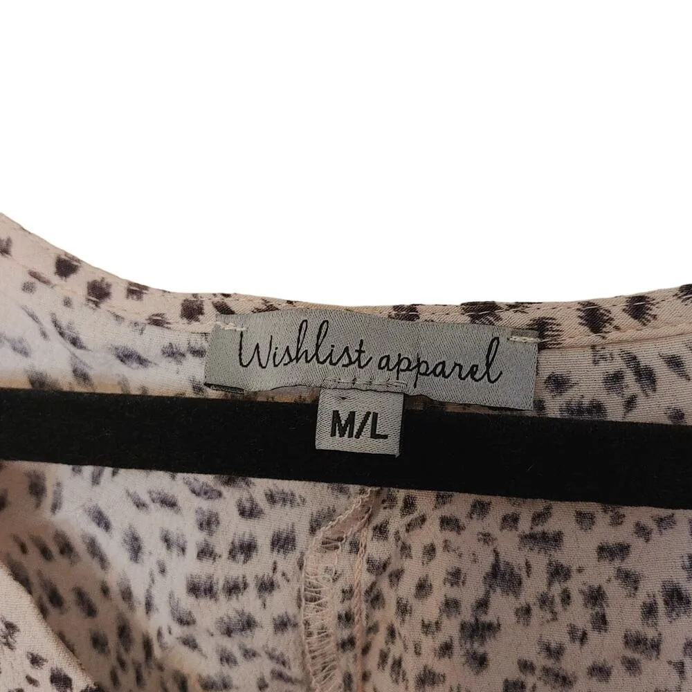 Wishlist Apparel Size M/L Medium Large Animal Print Purple Long Sleeve Blouse - Image 6
