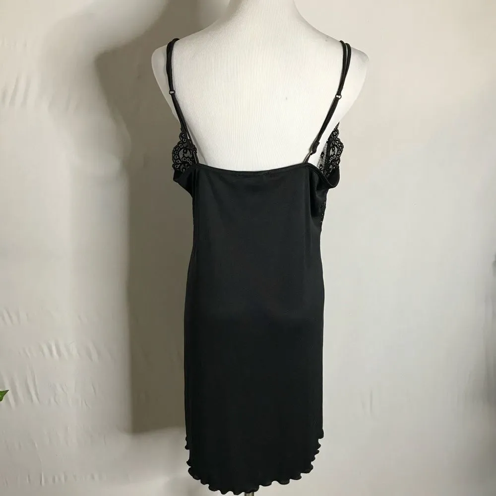 Vintage Val Mode Lingerie Black Nightgown Medium Large Lace Bust Chemise - Image 6