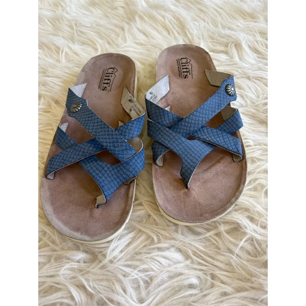 CLIFFS Women's‎ Blue Strappy Sandals Size 8 Casual Summer - Image 3