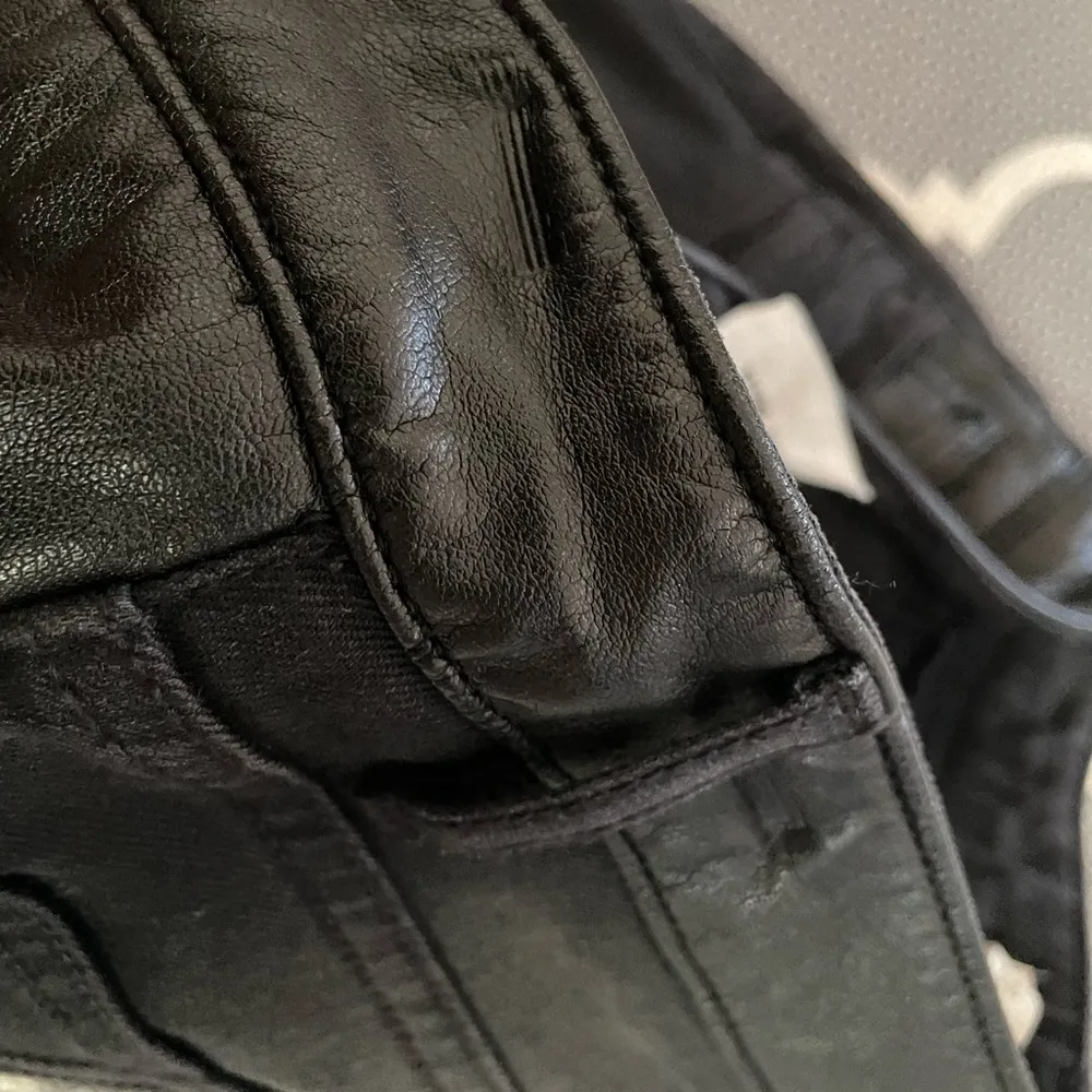 Maje moto leather black denim zip skinny jeans - Image 8