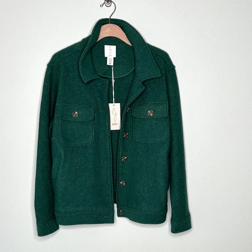 Joie Emerald Green Wool Barn Jacket Shacket Size 1X *NWT* - Image 3