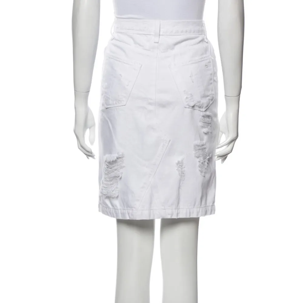 Rag & Bone White Distressed Denim Pencil Skirt XS - Image 4