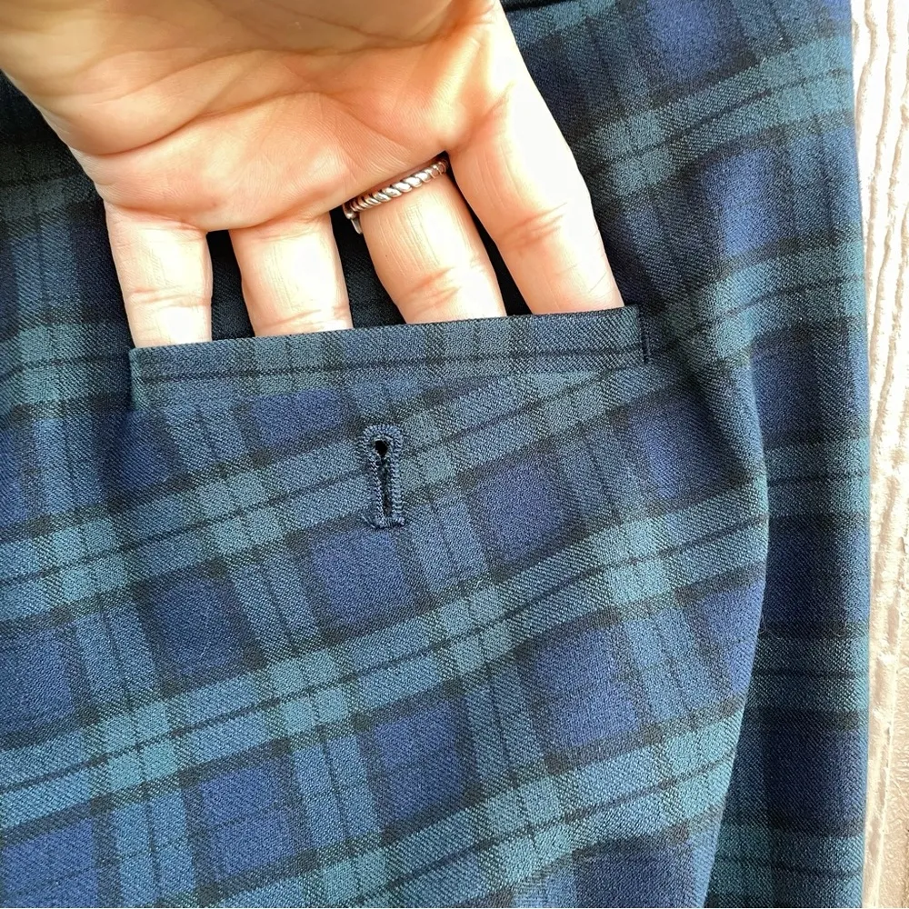 Banana Republic Womens Pants Green Tartan Plaid Sloan Slim Preppy Size 2 - Image 8