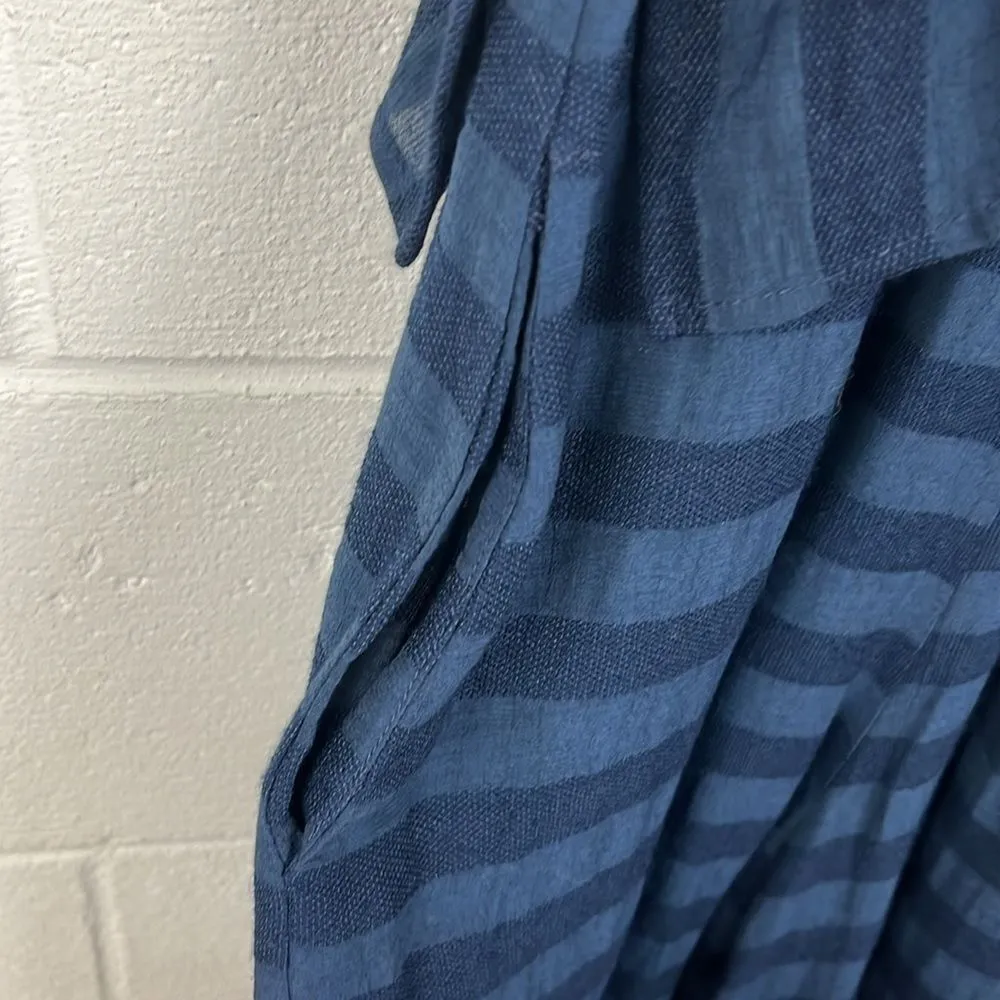 Tularosa Revolve women’s Florence navy striped ruffle cropped jumpsuit size S - Image 4