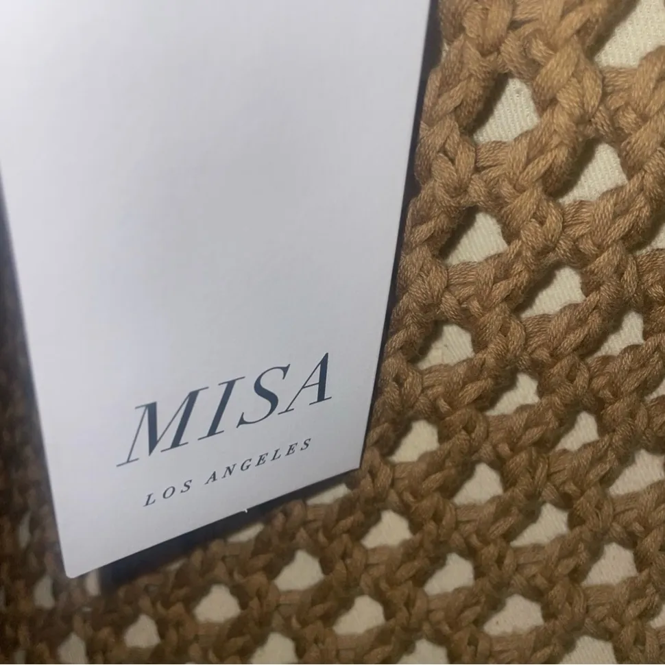 Misa Los Angeles Ursula Crochet Knit Cover-Up Dress Mocha Size M NWT - Image 4