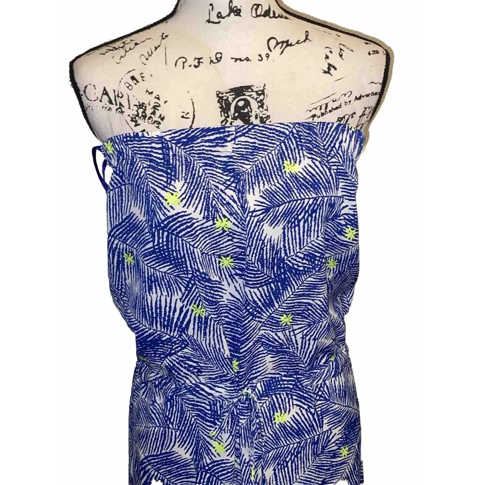 Vineyard Vines Martha’s Palm Print Ruffle Strapless Maxi Dress Sz Sm Resort EUC - Image 6