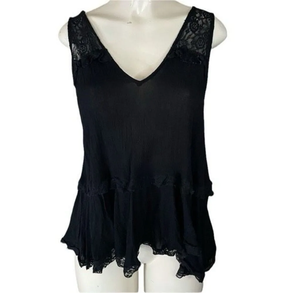 ✨Free People Lace Trapeze Black Sz Small Top✨ - Image 3