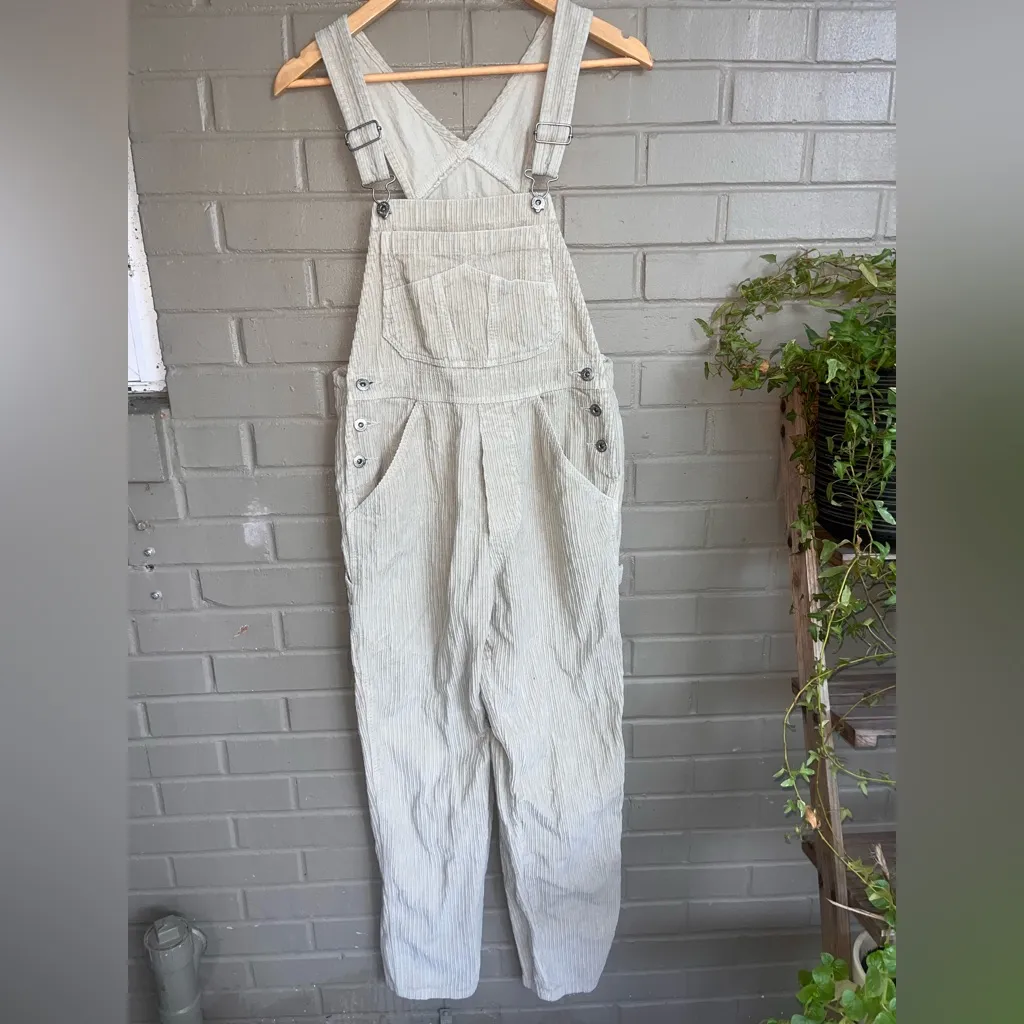LONDON LONDON 1990s Corduroy Beige Overalls S MINT CONDITION White Size undefined - Image 2