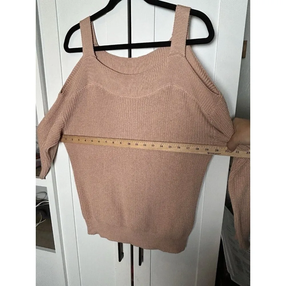 LASCANA FOR VENUS WOMENS PASTEL PINK COLD SHOULDER SWEATER Small‎ - Image 8