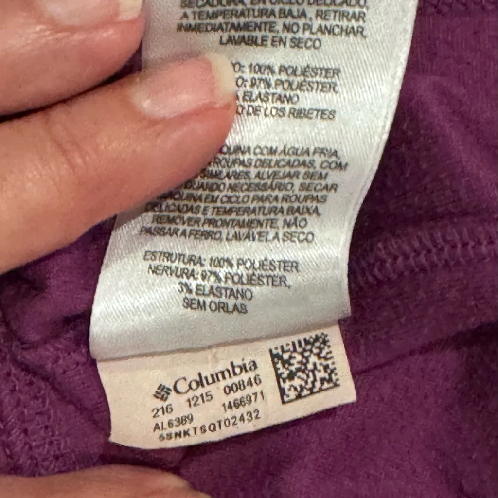 Columbia Purple Fleece Half Zip Pullover Women’s S Cozy Chic Athleisure Cabin - Image 8