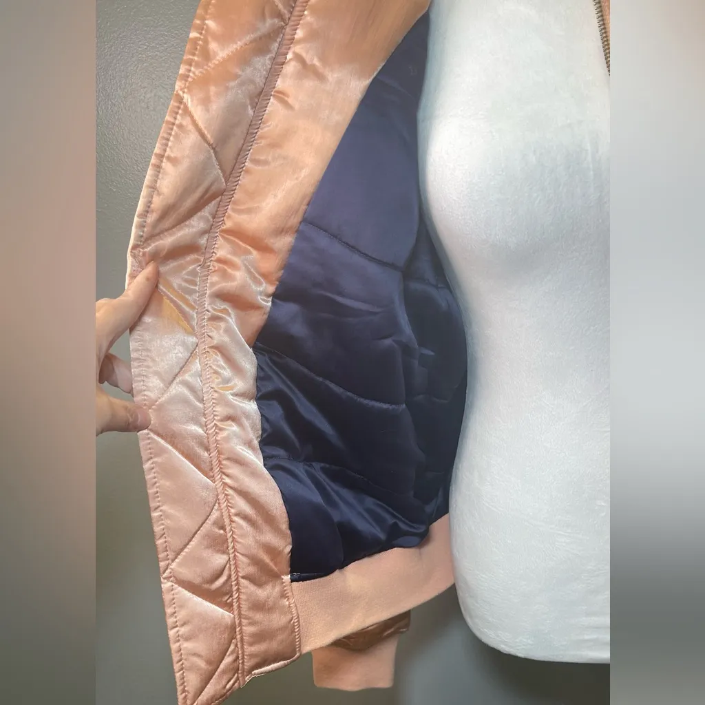 Finders Keepers Claude Bomber Jacket Women's Pink Sand Size Medium‎ - Image 5