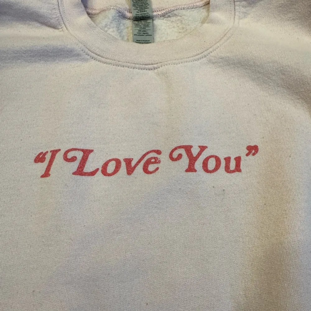 “I Love You” Taylor Swift Lyrics Pale Pink Crewneck - Image 2