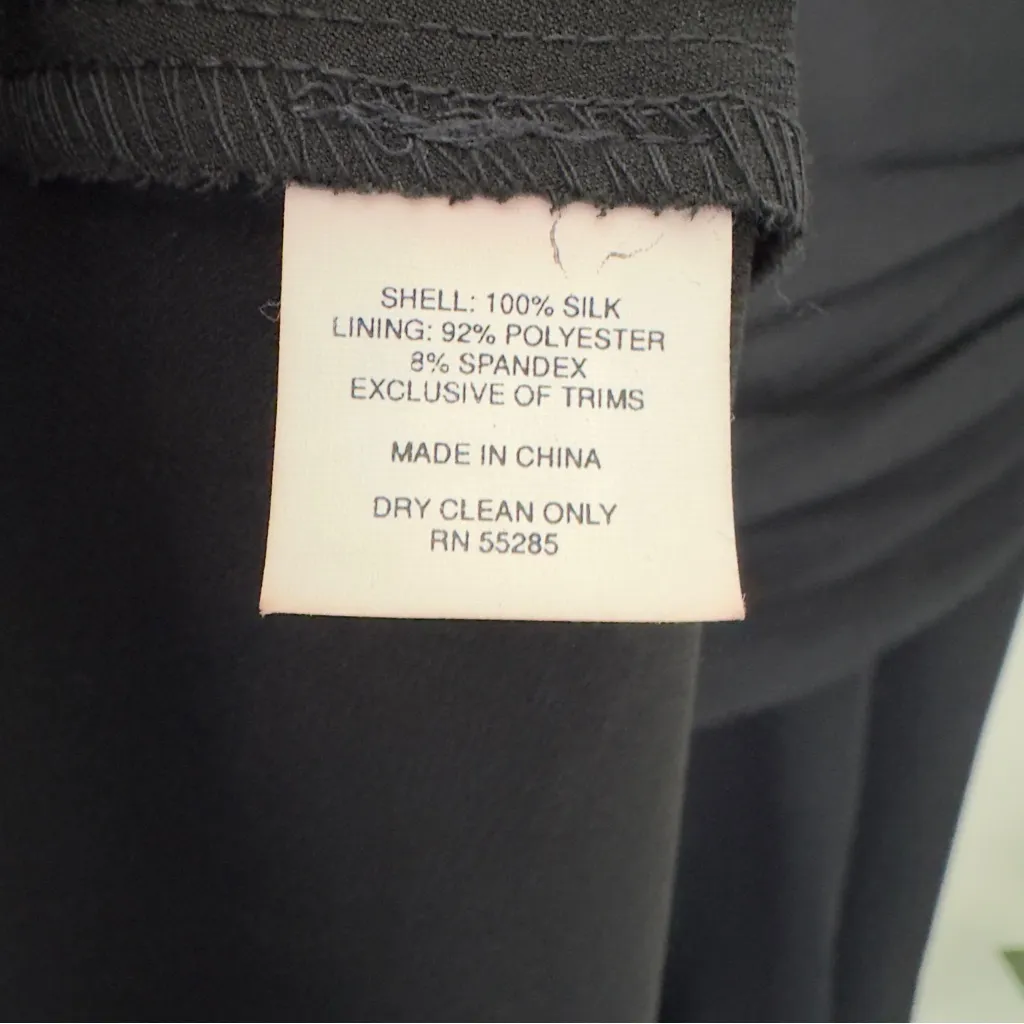 Express Vintage Y2K 100% Silk Shell Black V-Neck Mini Dress A-Line Sleeveless 12 - Image 8