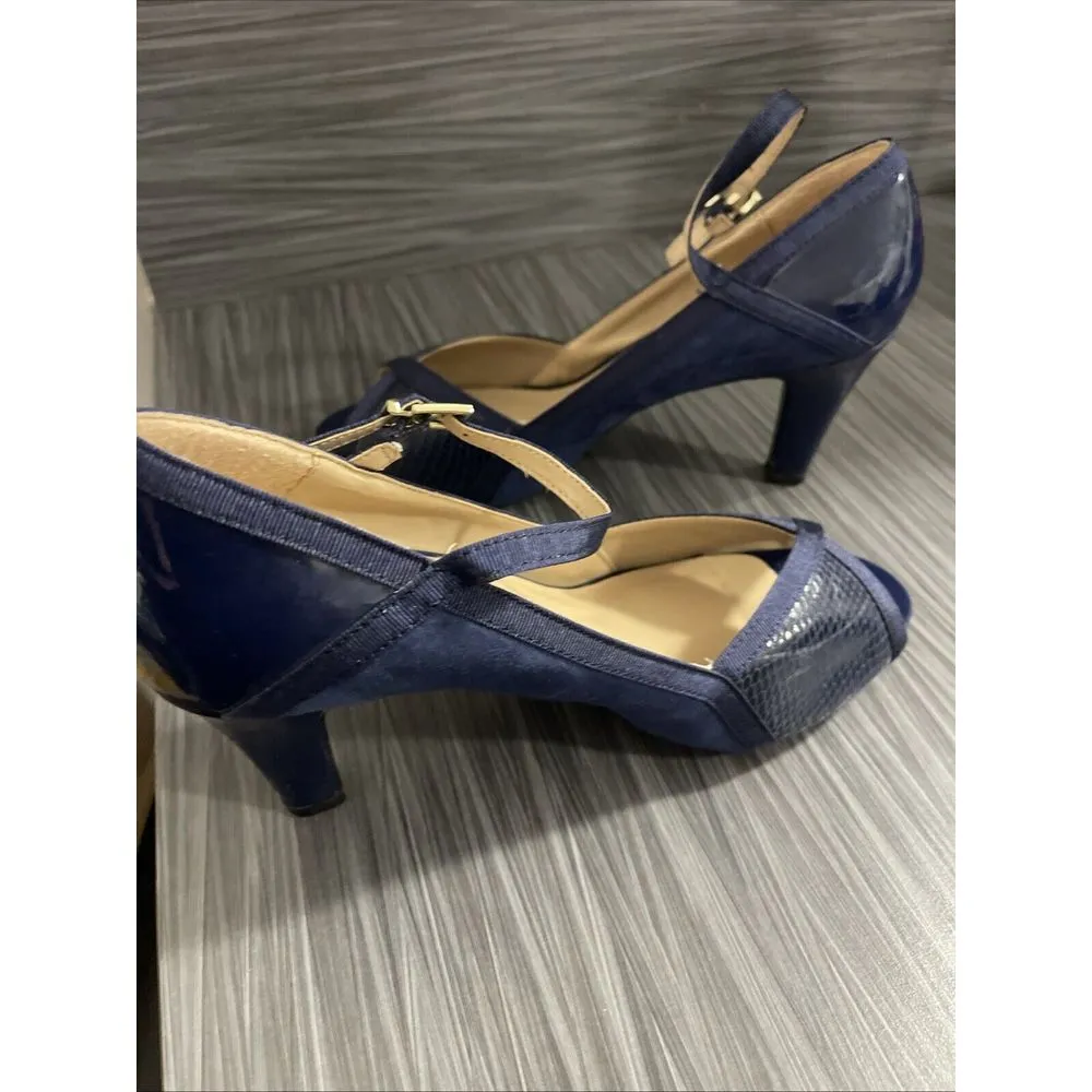 Karen Scott Womens Embellished Blue‎ Open Toe Heel Sandals  Shoes S-146 - Image 5