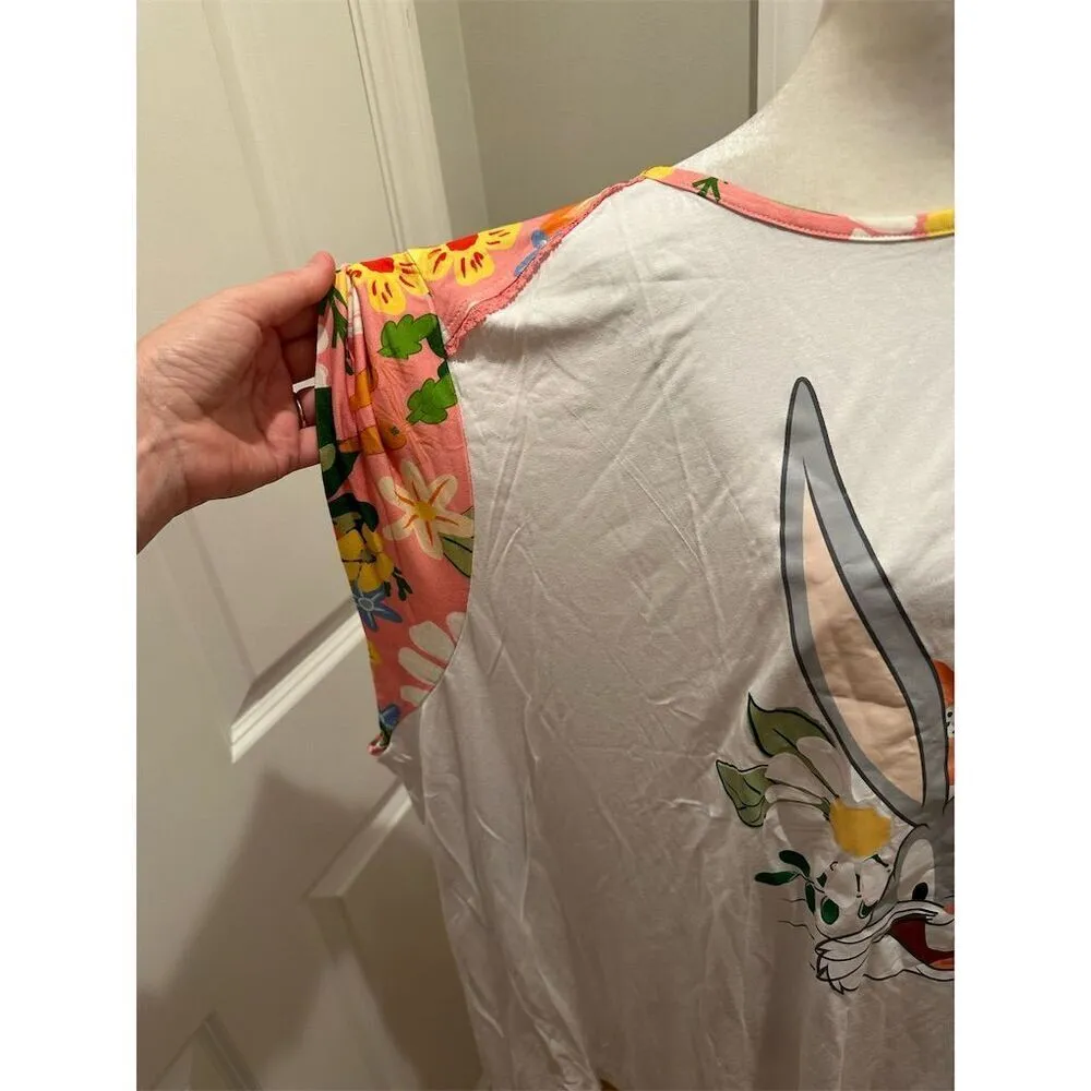 Looney Tunes x Unique Vintage Bugs Bunny Floral Print T - Image 4