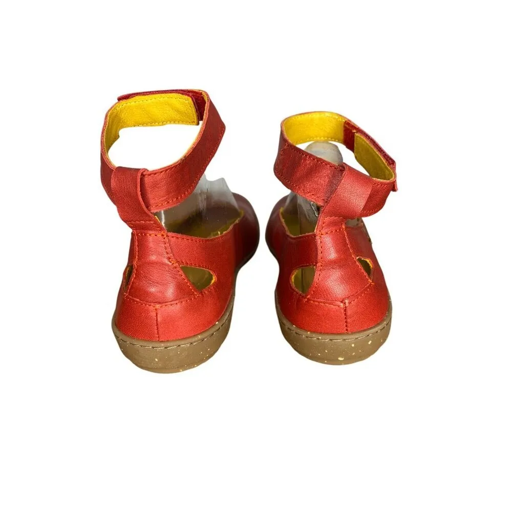 Josef Seibel Alea 03 Castoro Red Leather Ballet Flats With Ankle Strap Size 6/37 - Image 3