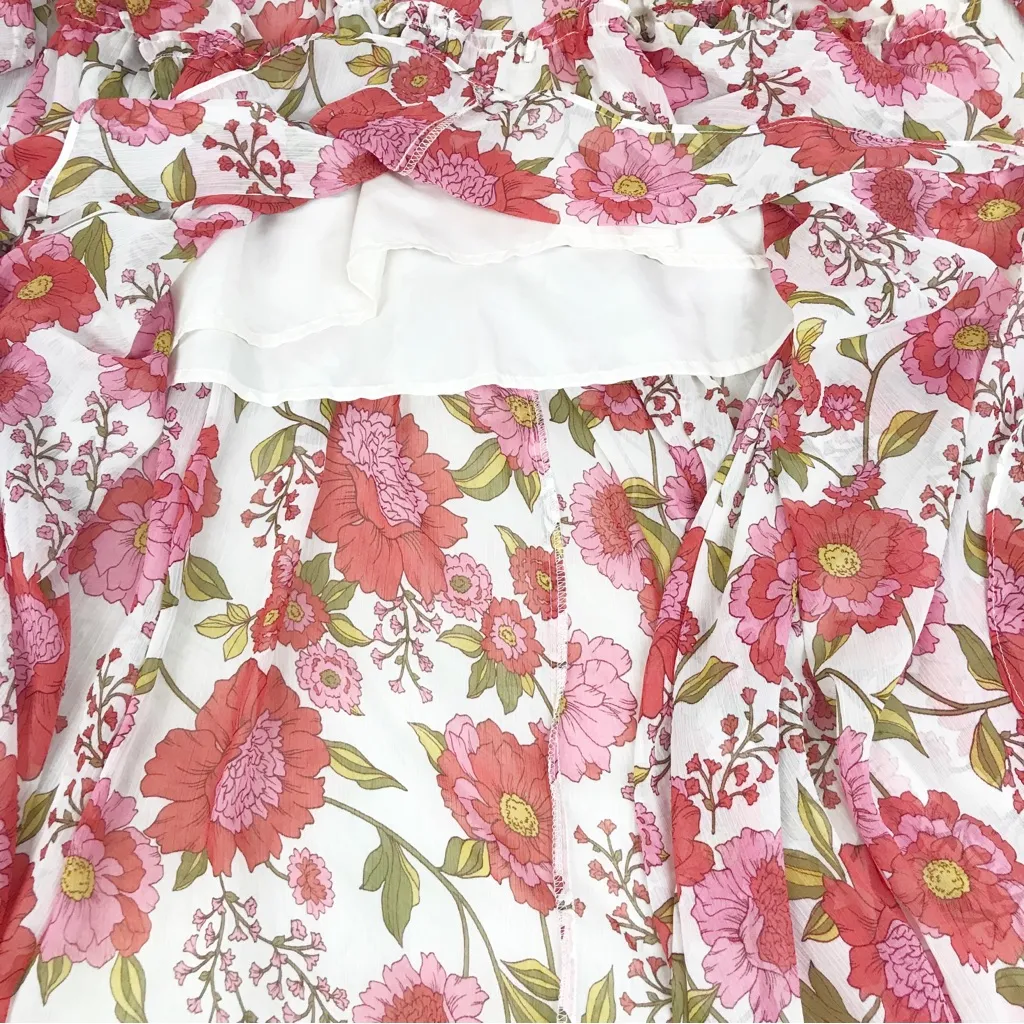 STEVE MADDEN Sol Dress Vintage Rose Pink Tiered Chiffon Boho Wedding‎ Medium New - Image 9