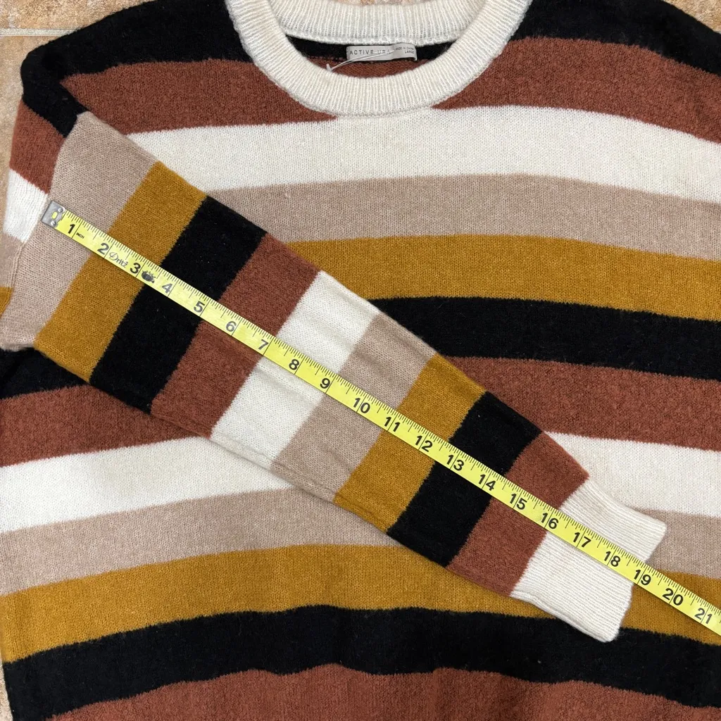 Active USA Brown and White Striped Sweater - Image 4