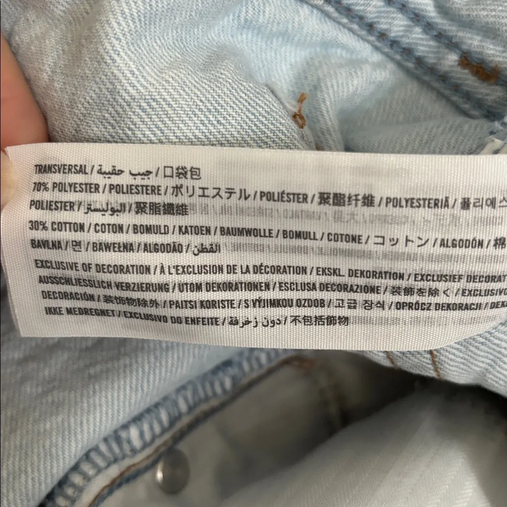 Abercrombie & Fitch Curve Love The Loose Short High Rise 32 Light Wash Stretch - Image 8