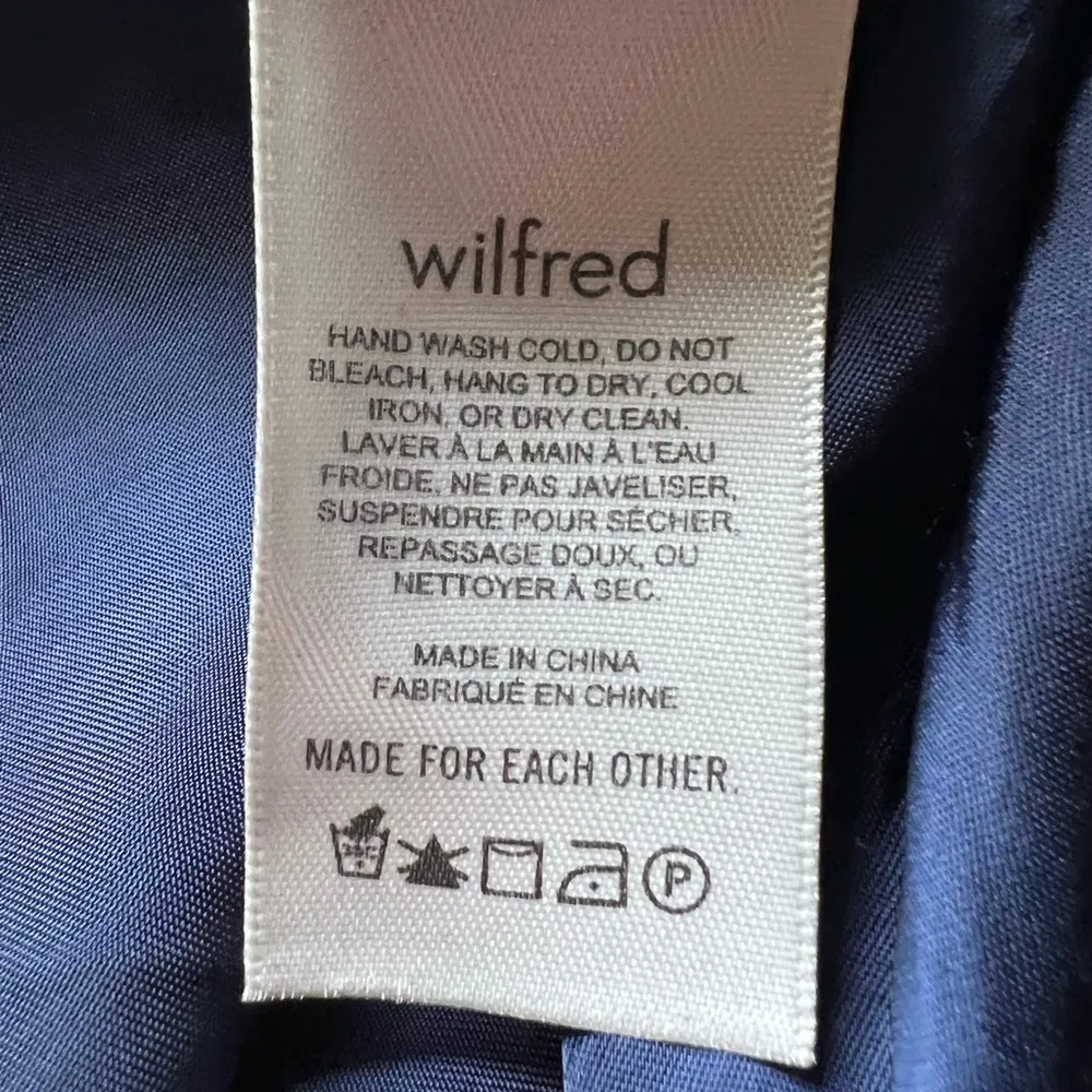 Aritzia Wilfred Only Ruched Slip Satin Midi/Mini Dress Navy Blue Medium - Image 14