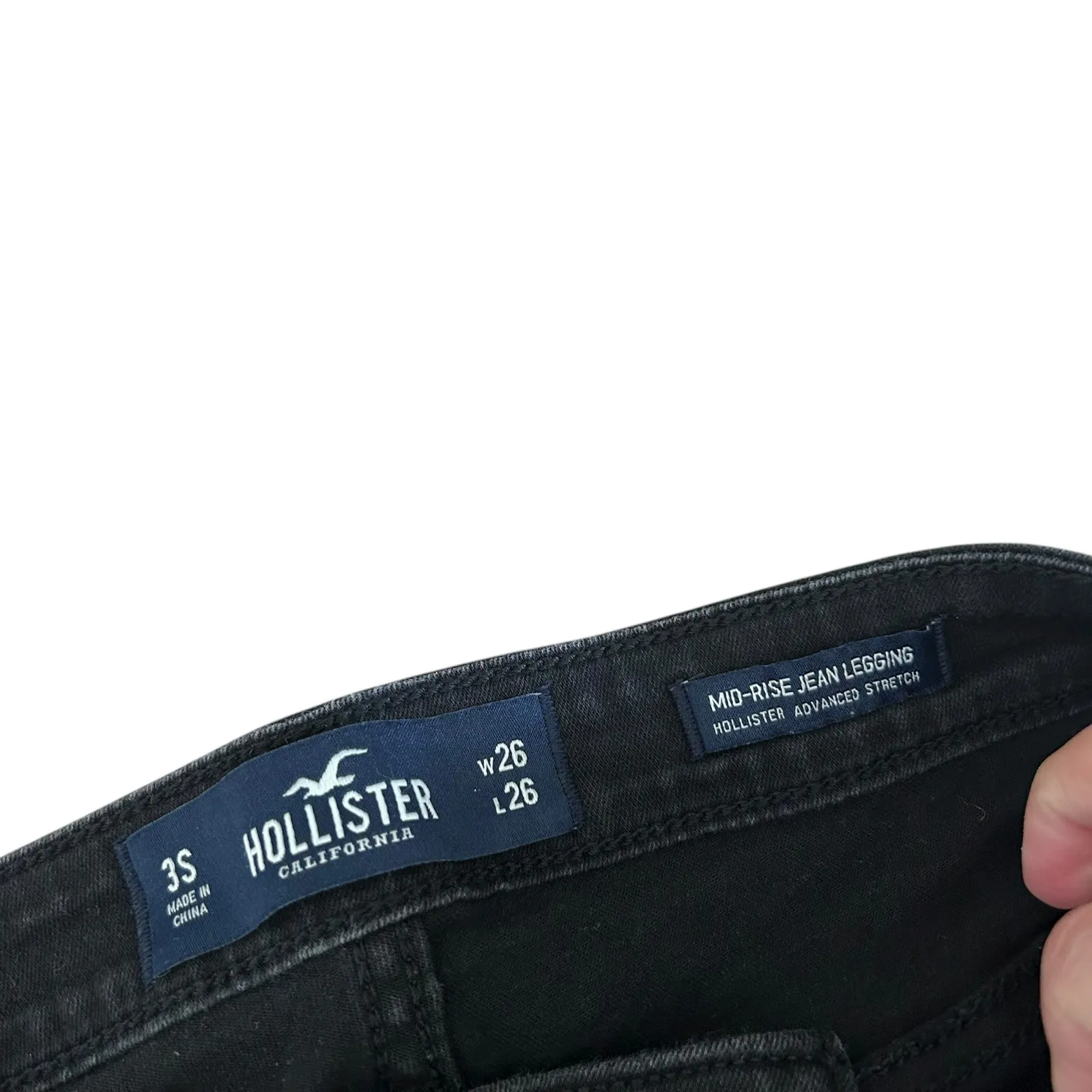 Hollister Black Mid Rise Jean Legging Jeans Sz 26 - Image 2