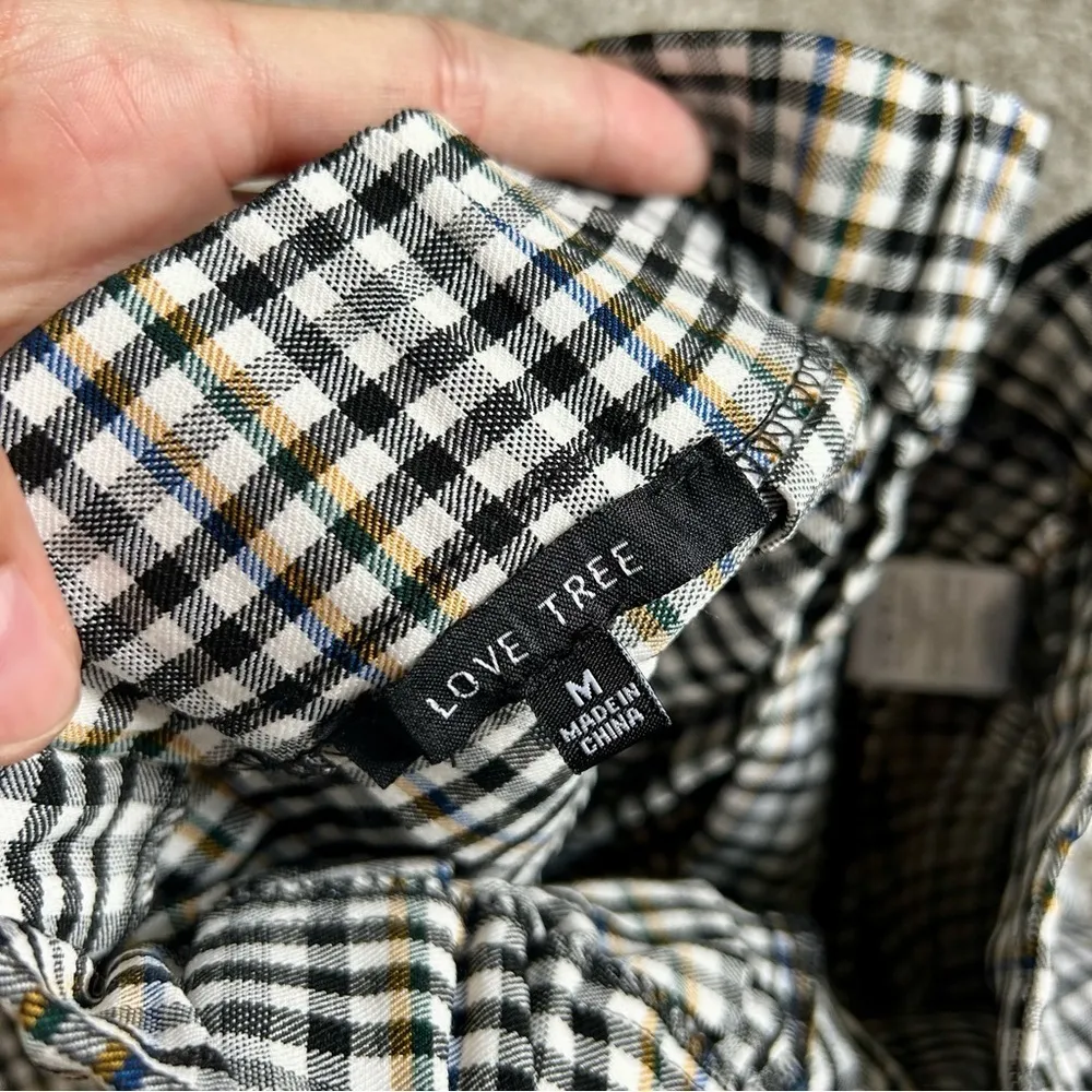 🦋 Love Tree Black White Plaid Pleated Mini Skirt Schoolgirl Medium Juniors - Image 3