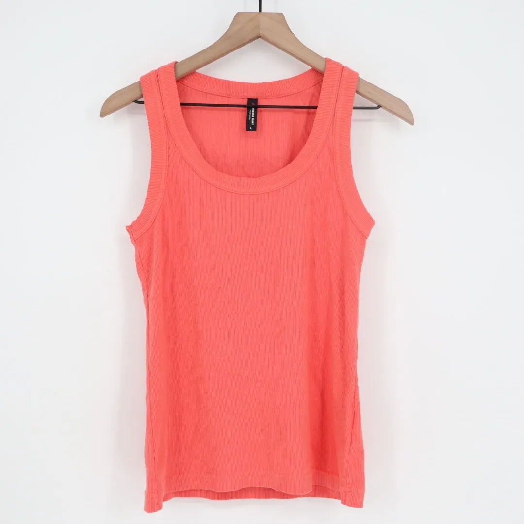 American Giant Ribbed Tank Top Racerback Size L Made in USA Orange Size L - Image 2