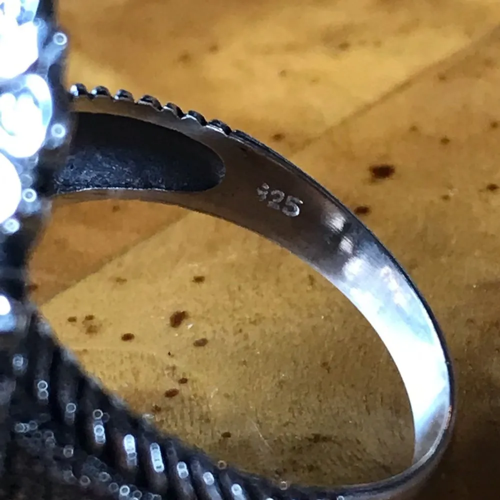 Australian Blue Opal Sterling Silver Ring Size 8 - Image 6