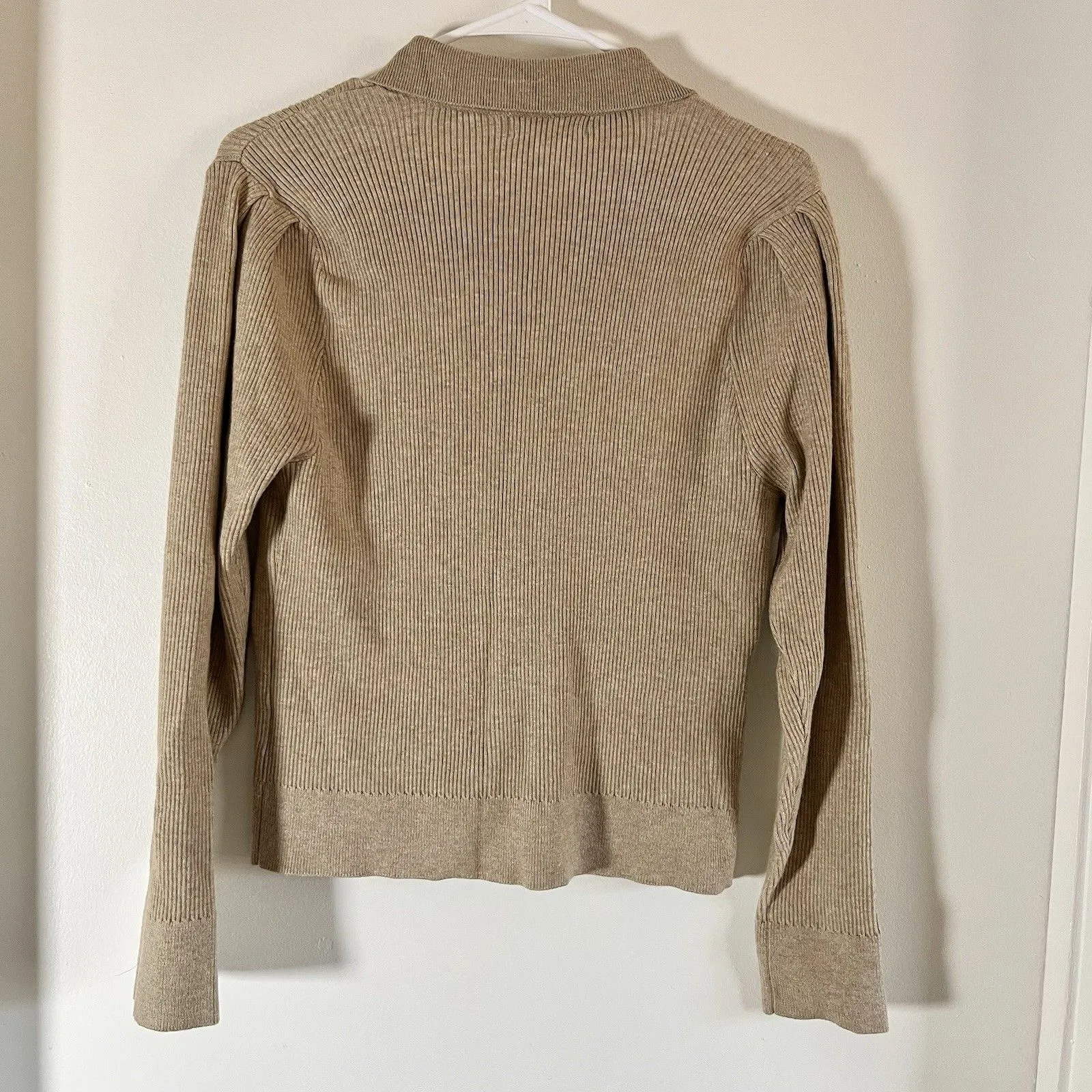 Jonathan Simkhai Staple Sleeve Zip Front Knit Sweater women’s M Size M - Image 2