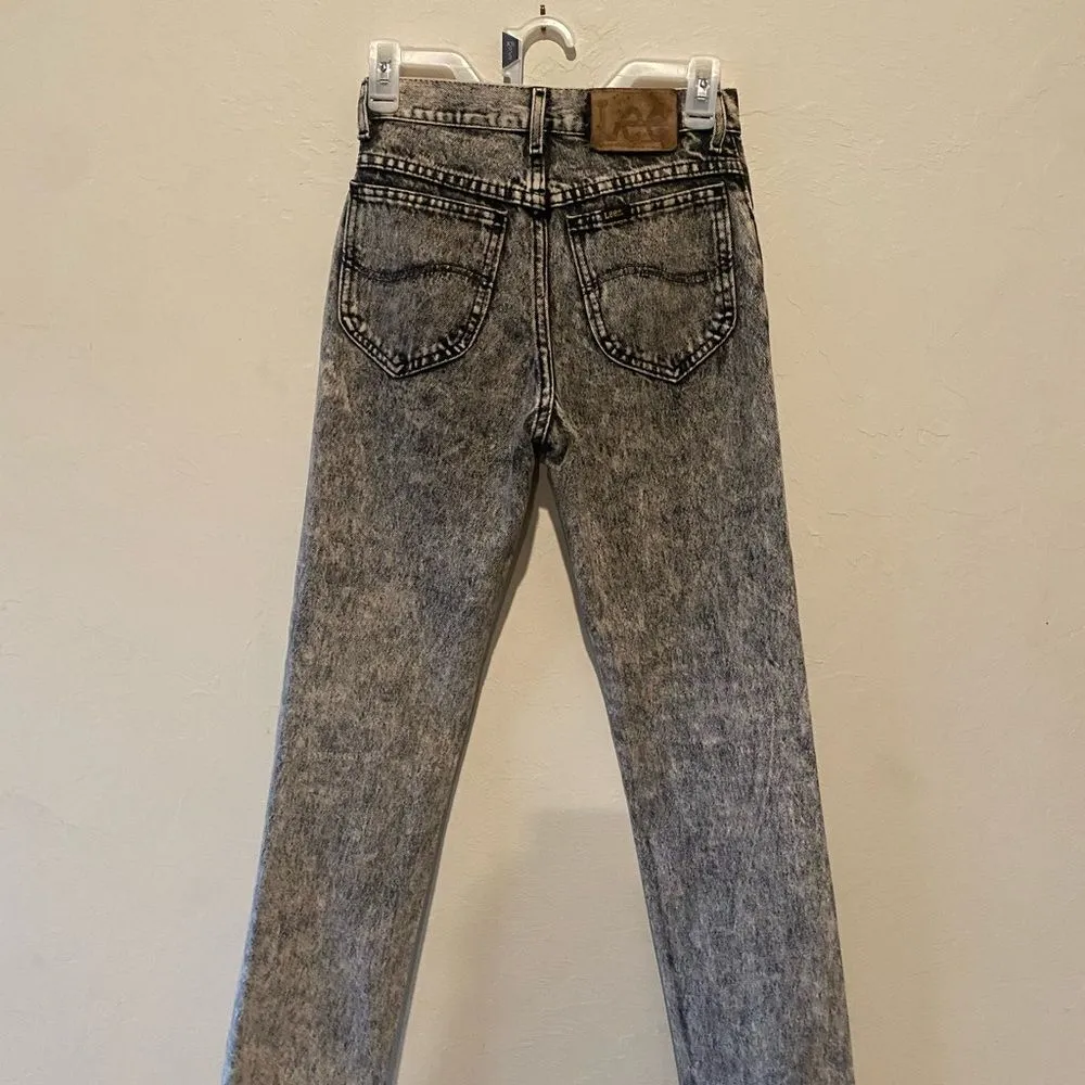 Vintage Lee white black grayish ash wash skinny denim jeans - Image 6