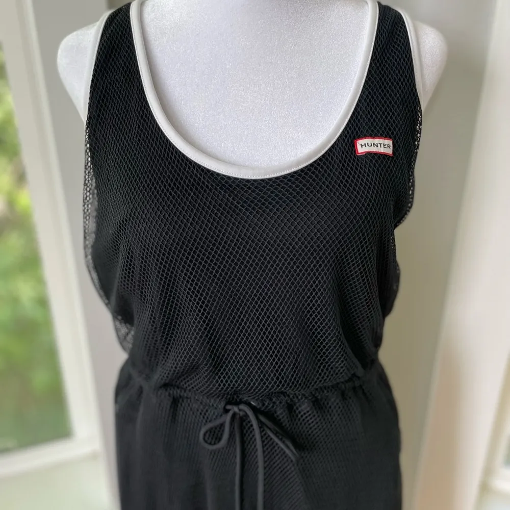 Hunter Black Mesh Racerback Zip Back Tennis Dress Swimsuit Coverup Size Small - Image 7