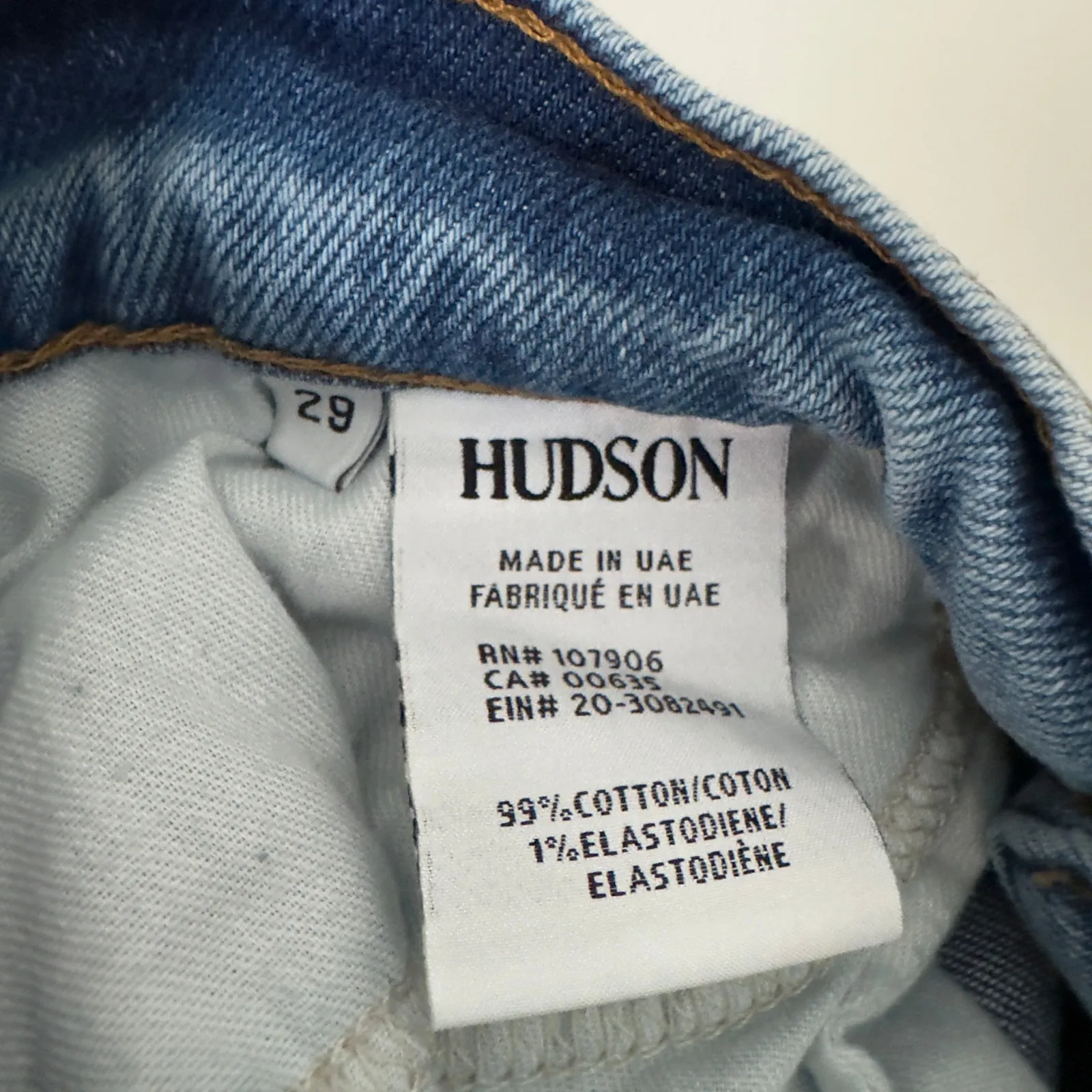 Hudson High Rise Zoeey Straight Crop Jeans raw hem distressed knees zip pockets - Image 11