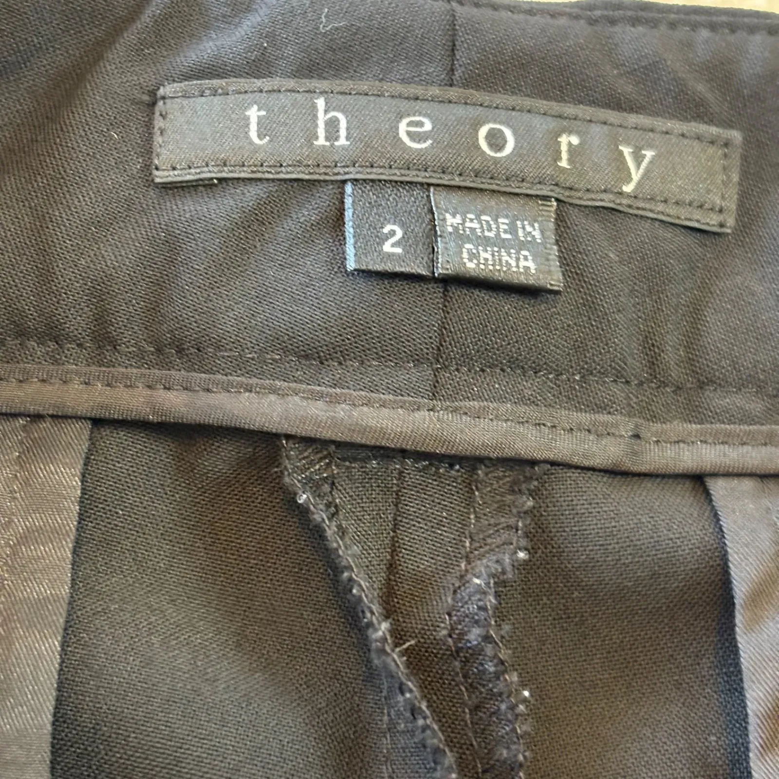 Theory Pants Womens 2 Black Cropped Dress Trouser‎ Stretch Office Work Pockets - Image 4