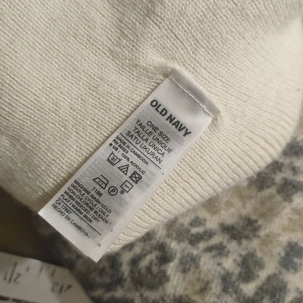 V Fraas Beige Animal Print Scarf Germany Cashmink Fringe 52 by 11 Knit Hat Bonus - Image 9