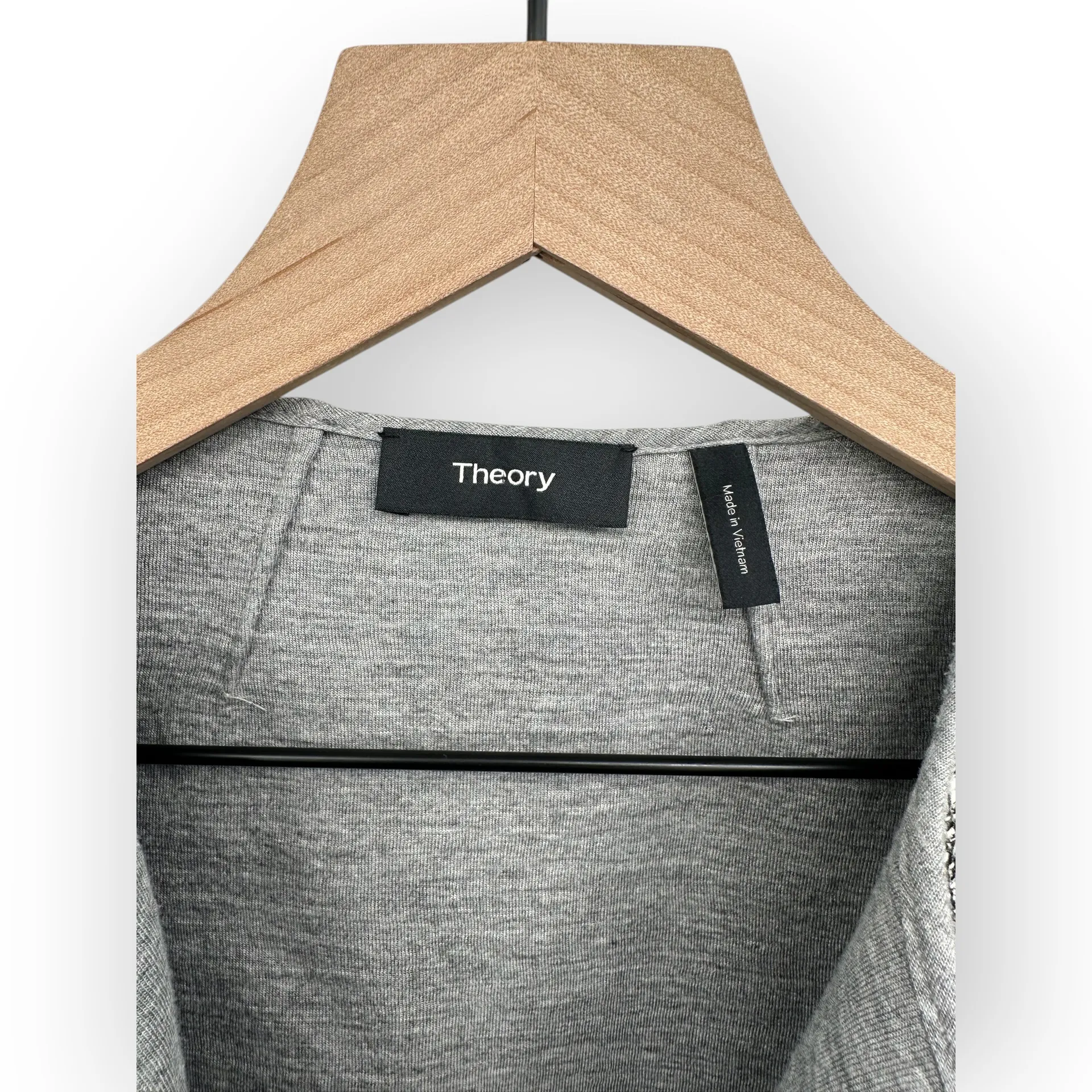 Theory Binding Jkt Parker Tweed B Grey Textured Collarless Blazer 00 - Image 5