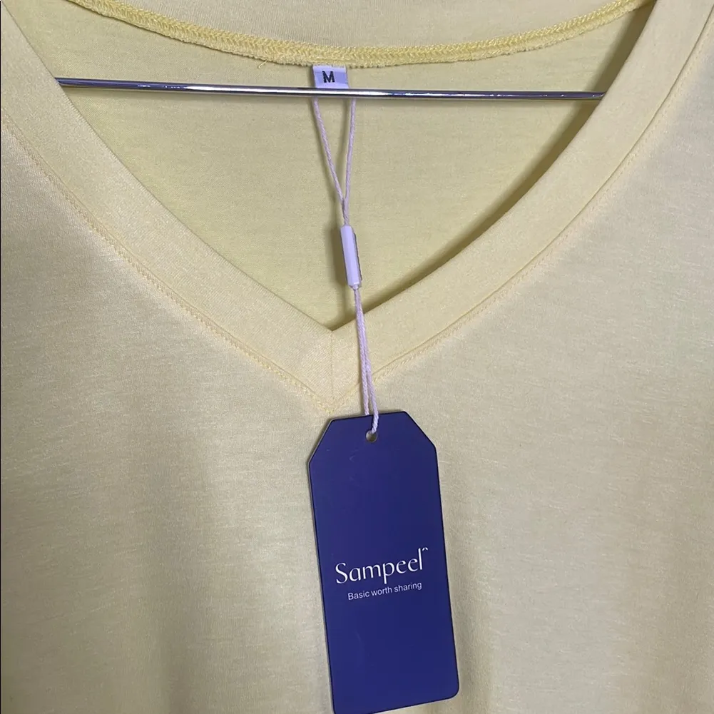 Sampeel Yellow V Neck‎ Tank Top Size M - Image 2