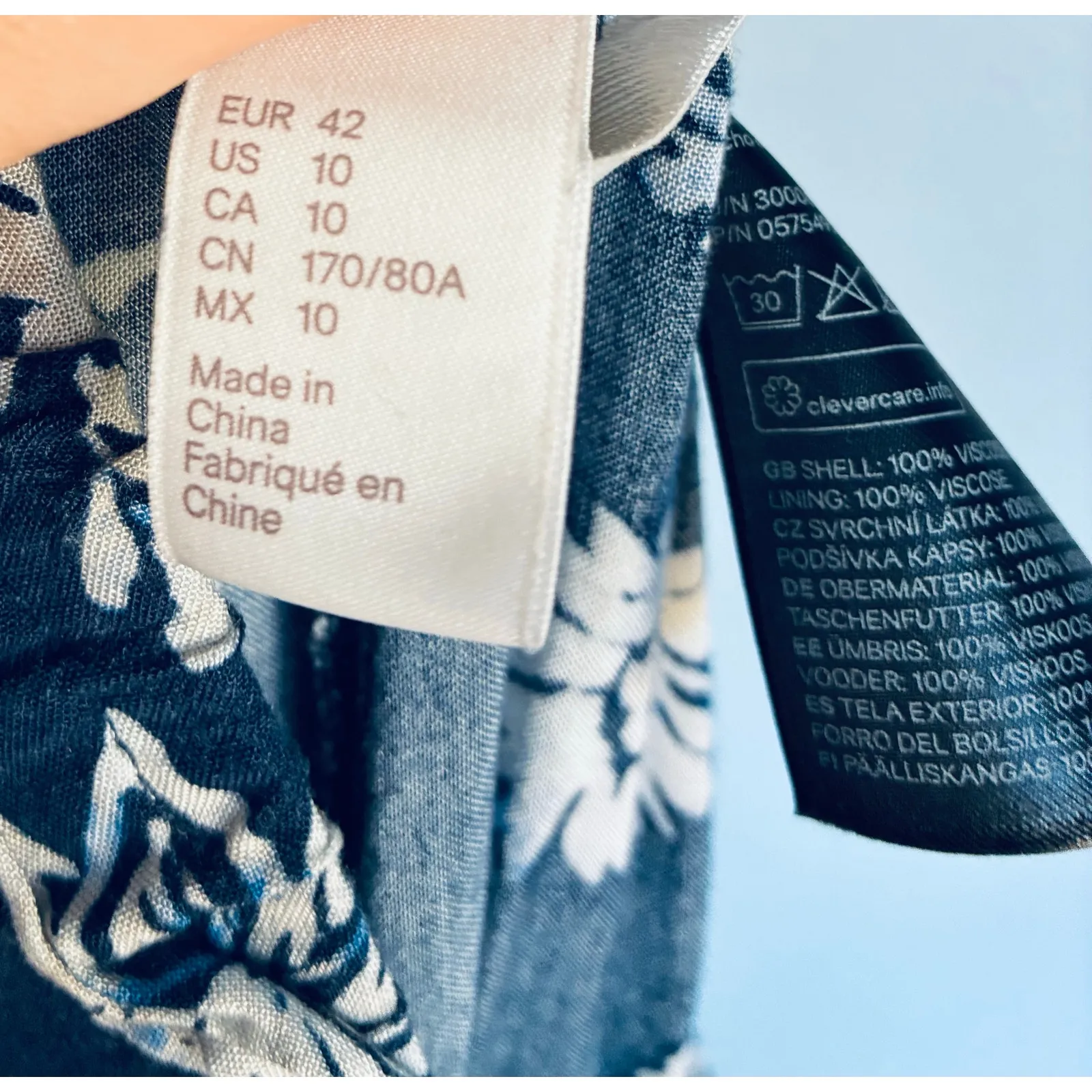 Floral Print Pants Relaxed Lightweight Tie Waist Women's 10 - Image 6