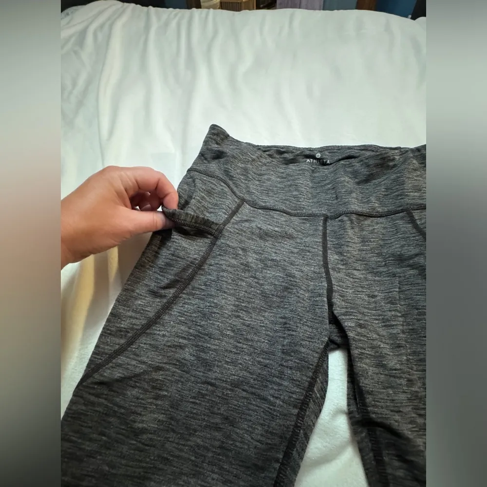 Athleta Relay Tight 2.0 Grey Heather Black M Yoga Run Fitness Stretch Legging - Image 9
