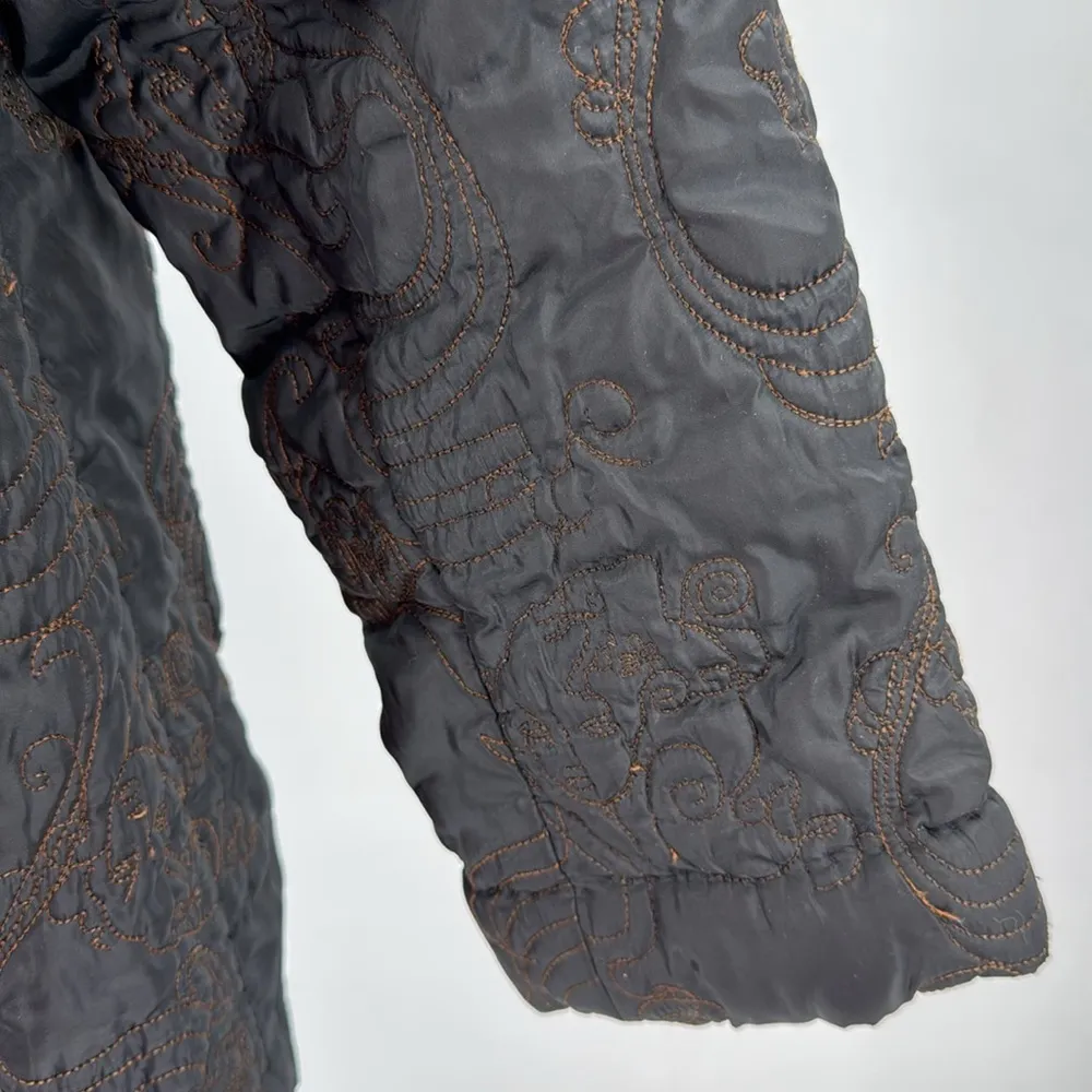 Chico’s Designs quilted embroidered XL jacket casual office neutral vintage - Image 4