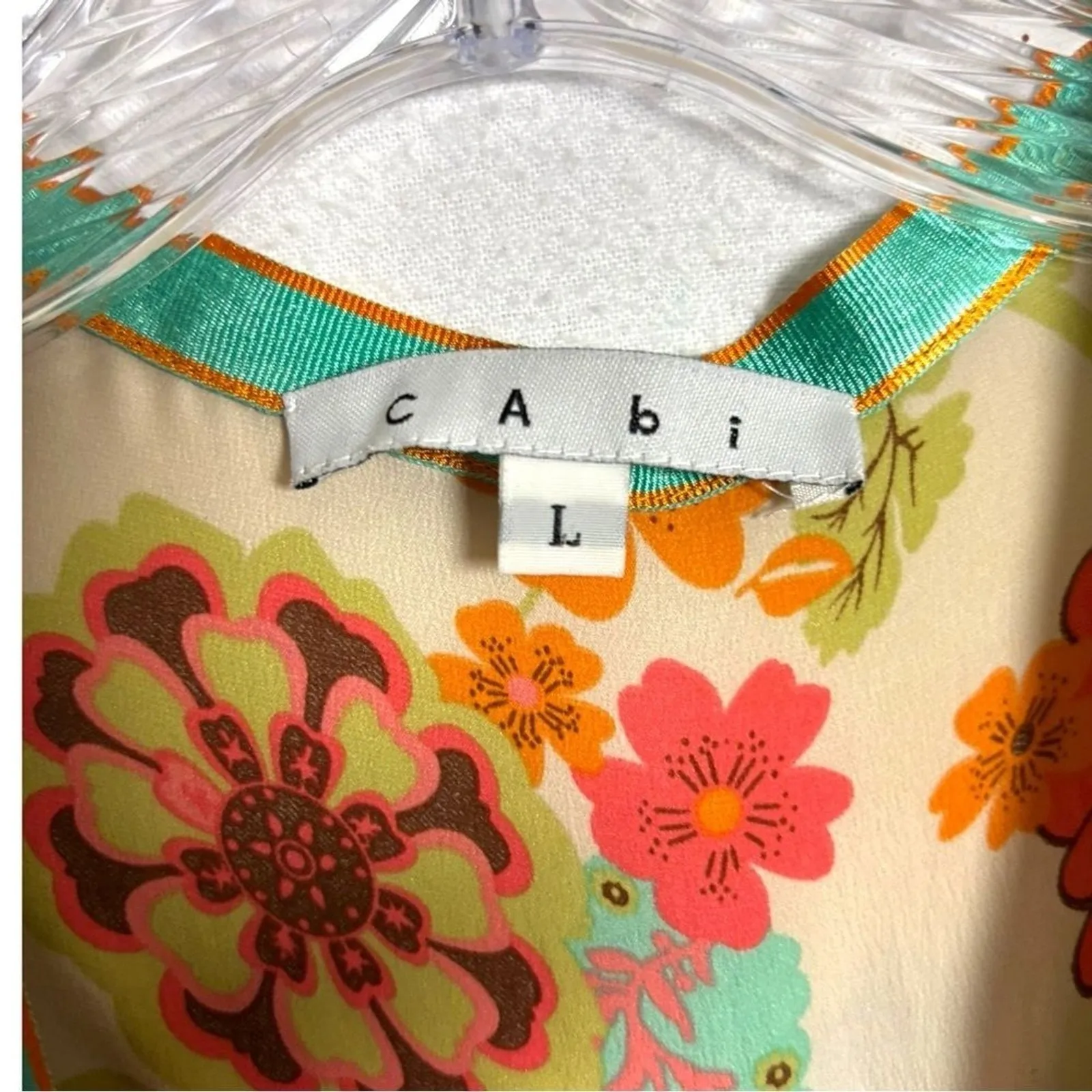 Cabi 100% Silk Kimono Wrap Top with Tie Multimedia Y2k Sz Large - Image 2