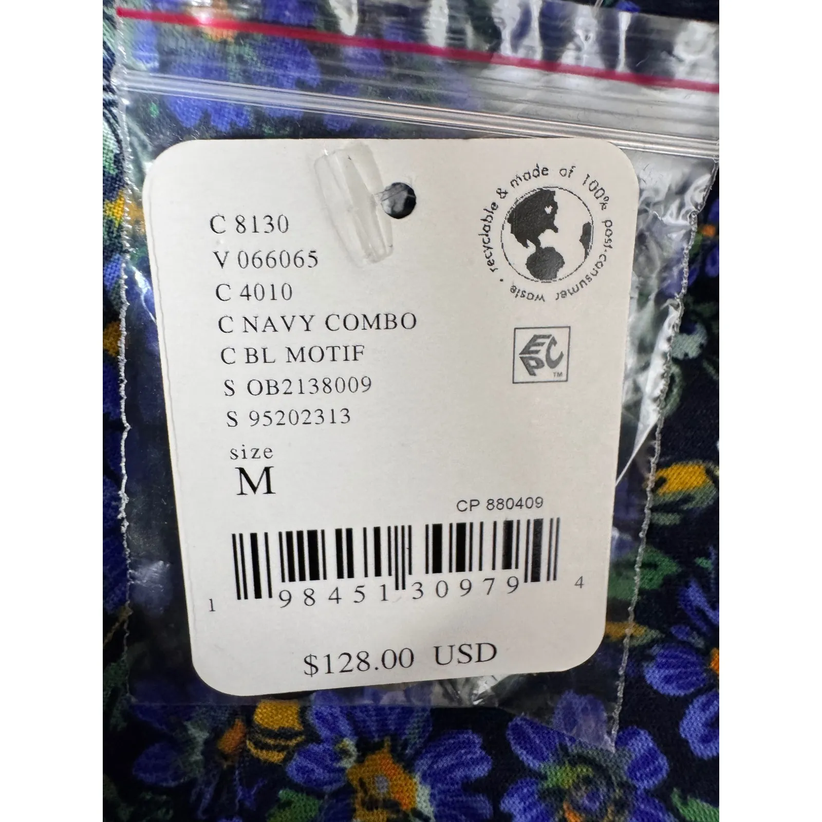 Free People Navy Floral Print Cutout Back Mini Dress M - Image 8