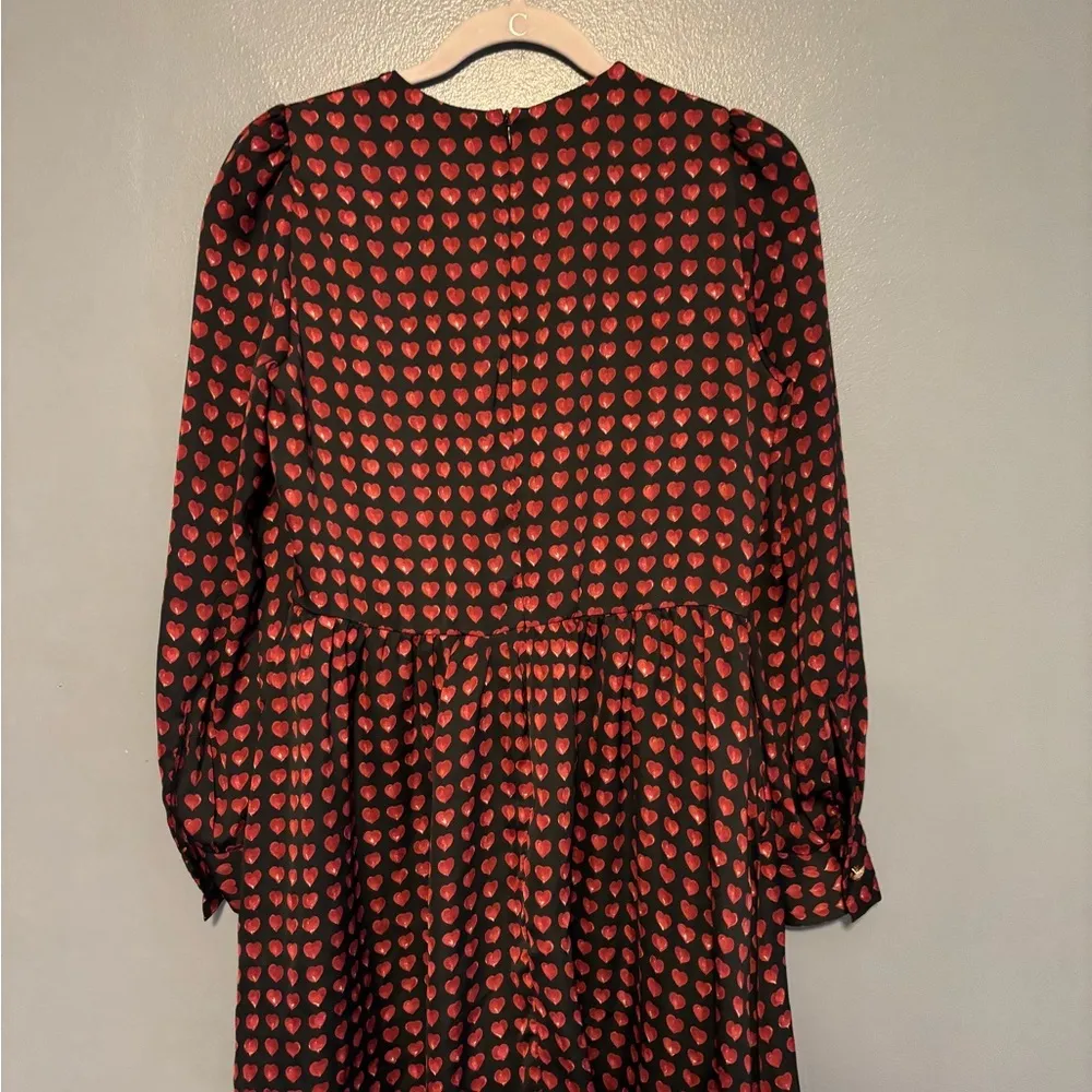Zara Heart Print Long Sleeve Romper Dress, Valentine’s - Image 4
