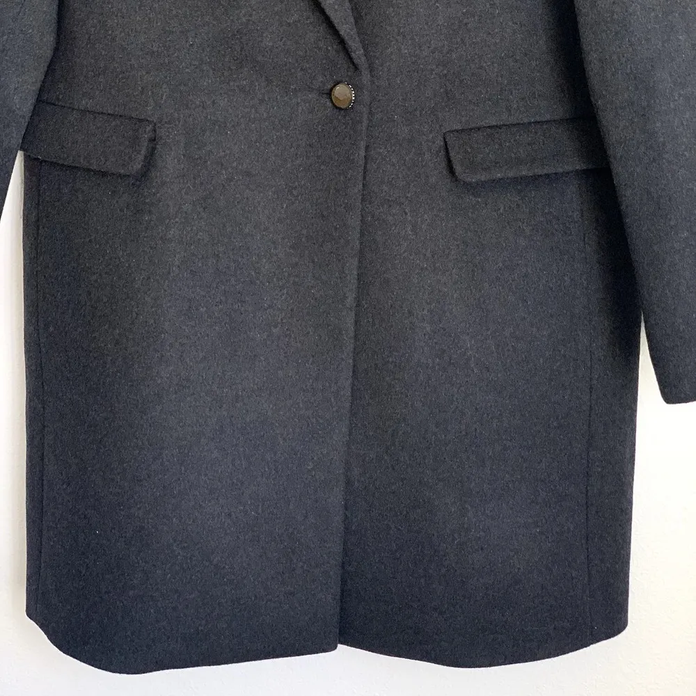 NWT Scotch & Soda Tailored Single-breasted Wool Blend Coat in Dark Gray - Image 7