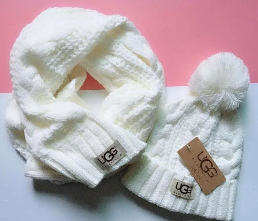 UGG Cable Knit  Scarf And Hat Set - Image 2