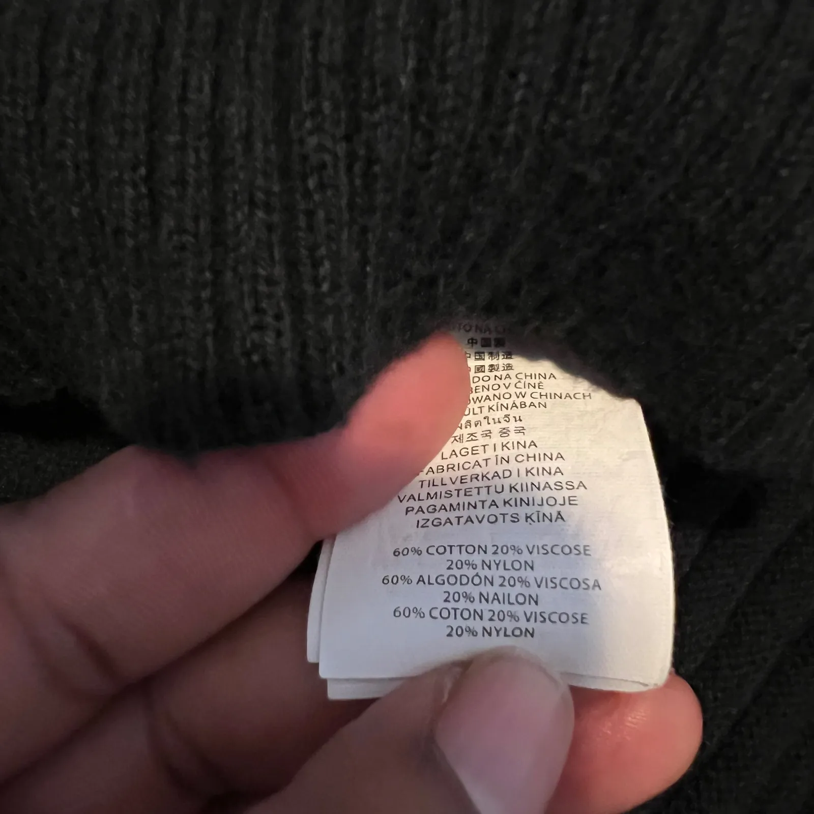 MICHAEL KORS Black Ribbed Cowl Neck Sweater Tunic XS Cotton Blend - Image 4