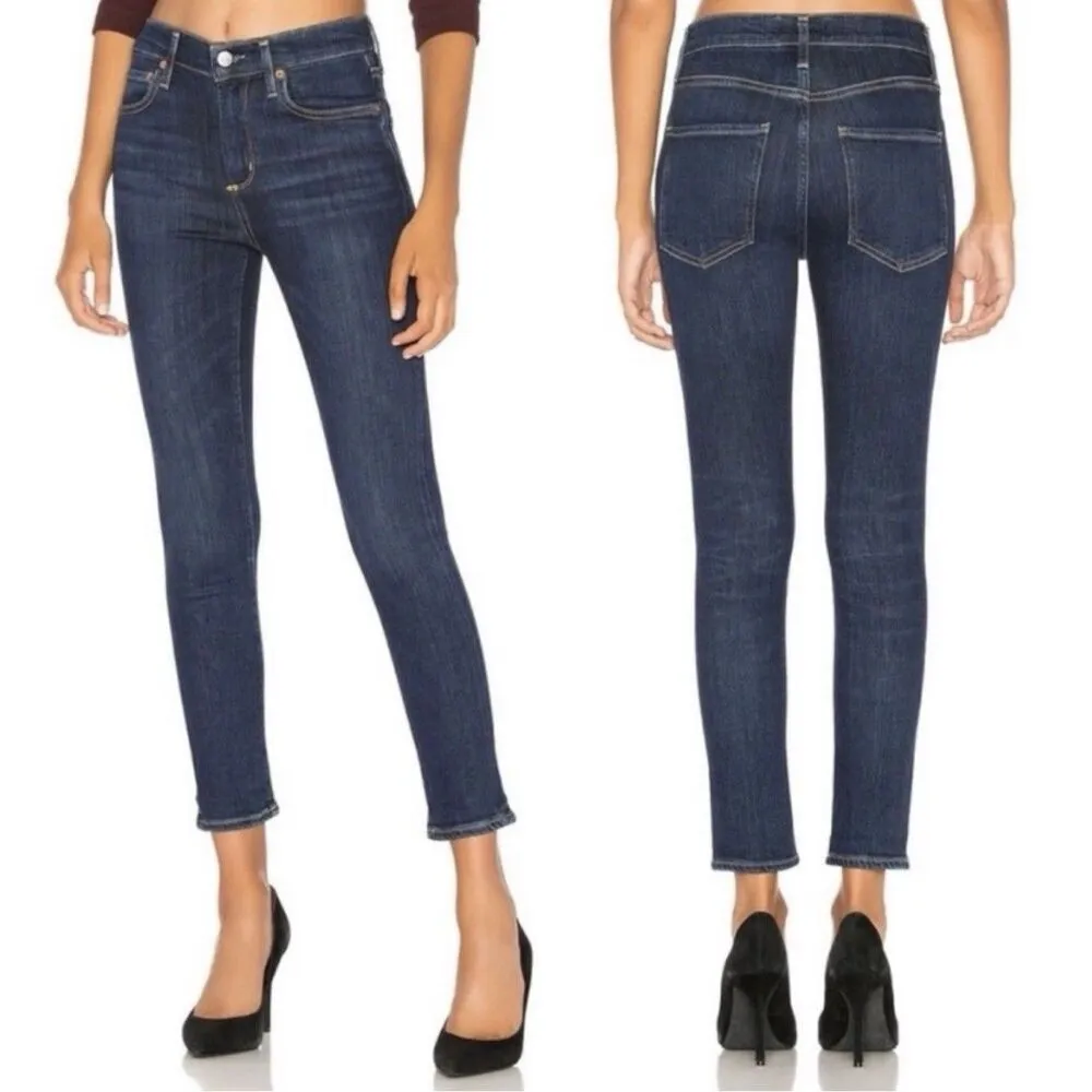 AGOLDE Sophie High Rise Skinny Crop Jeans Dark Wash Denim Revolve Womens Size 27 - Image 3