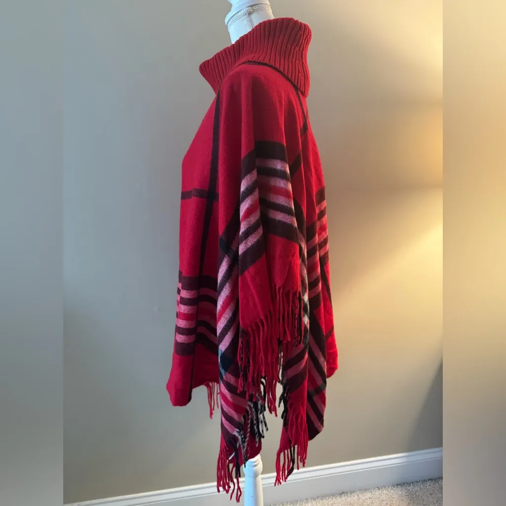 Talbots Tartan Plaid Turtleneck Poncho - Image 5